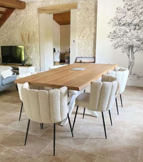 Pack de 4 sillas de comedor de borreguito NERTA