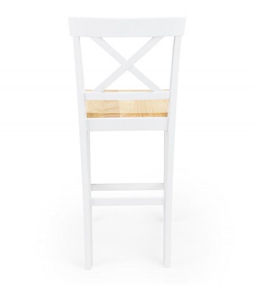 Taburete alto de cocina blanco JUSTIN – Pack 2