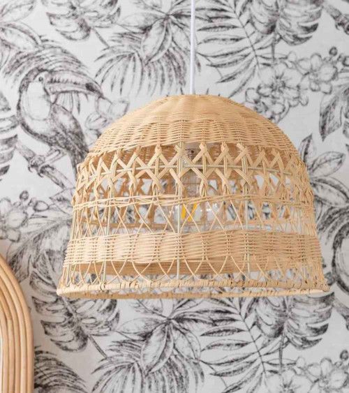 Lámpara de techo BIANCA, blanca de ratán