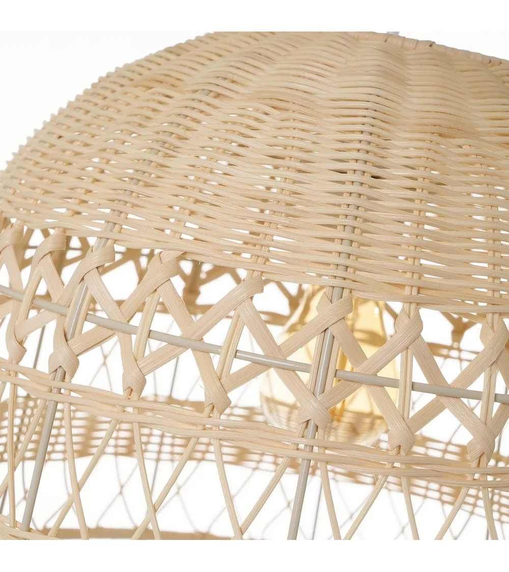 Lámpara de techo BIANCA, blanca de ratán