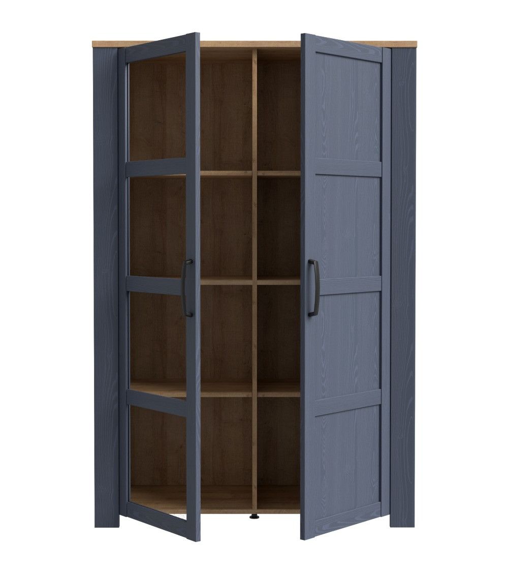 Vitrina alta 2 puertas ODIN, en azul marino