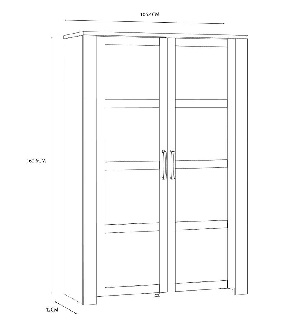 Vitrina alta 2 puertas ODIN, en azul marino