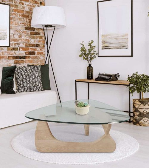 Mesa centro cristal ovalada LUCY