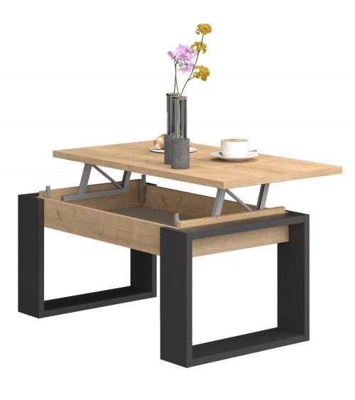 Mesa centro elevable RUBI estilo industrial | Cambia Tus Muebles