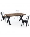 Mesa de comedor industrial DAREK pata X