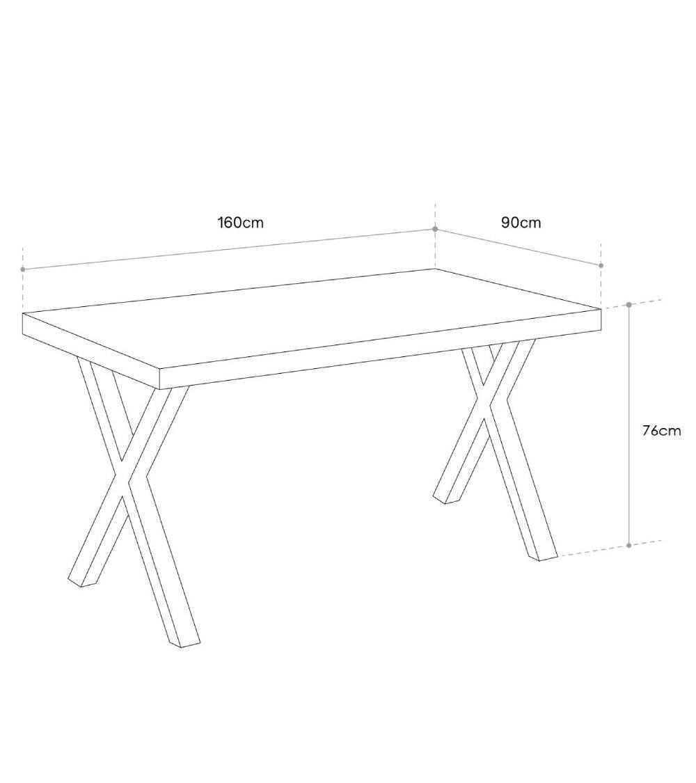 Mesa de comedor industrial DAREK pata X