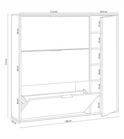 Zapatero 4 puertas KLAUS