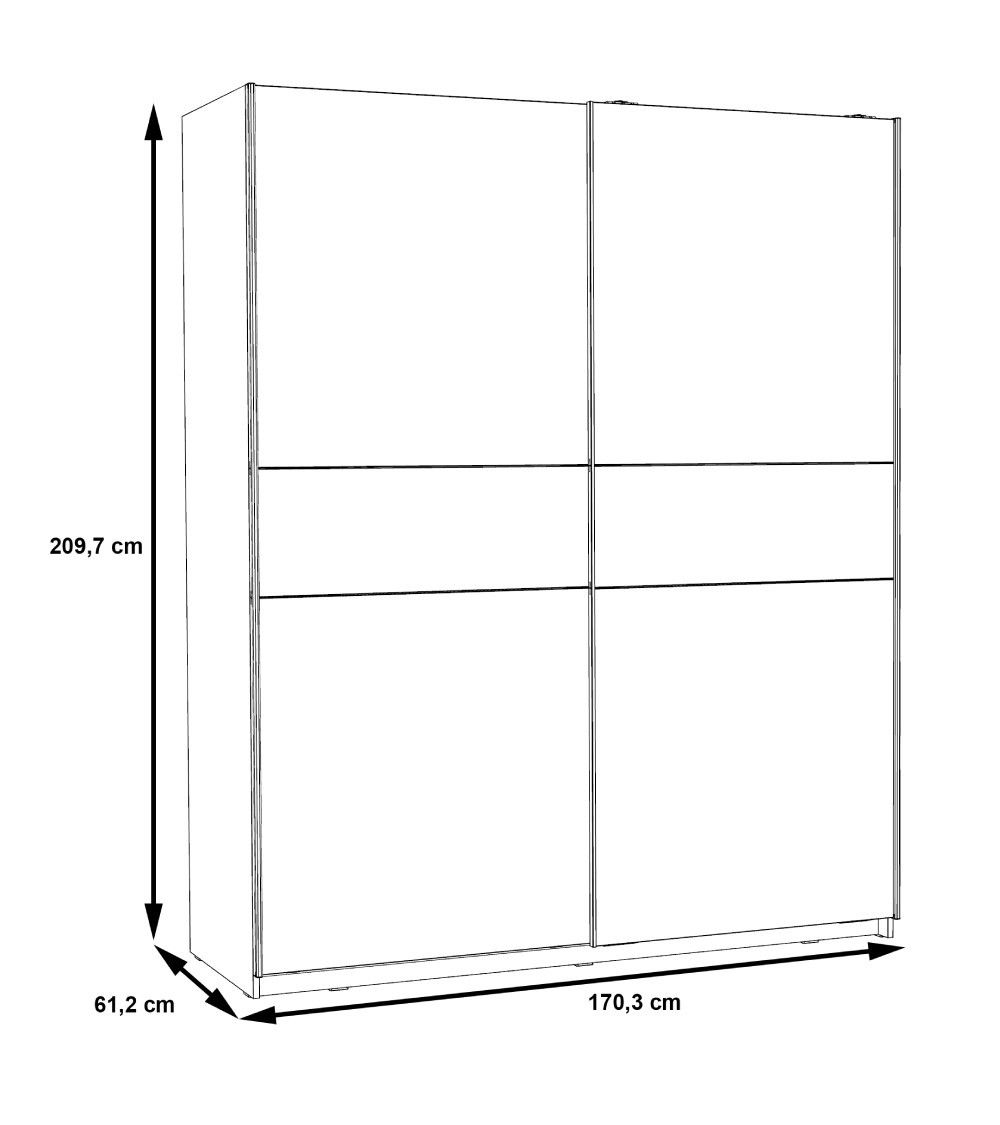 Armario puertas correderas Winter (170 cm ancho)