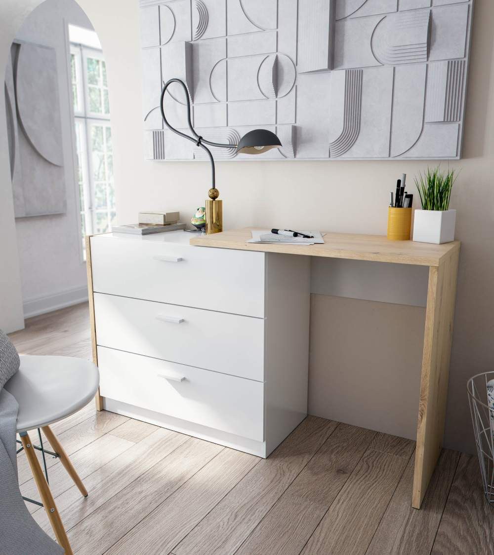 Cómoda 3 cajones con escritorio CORY