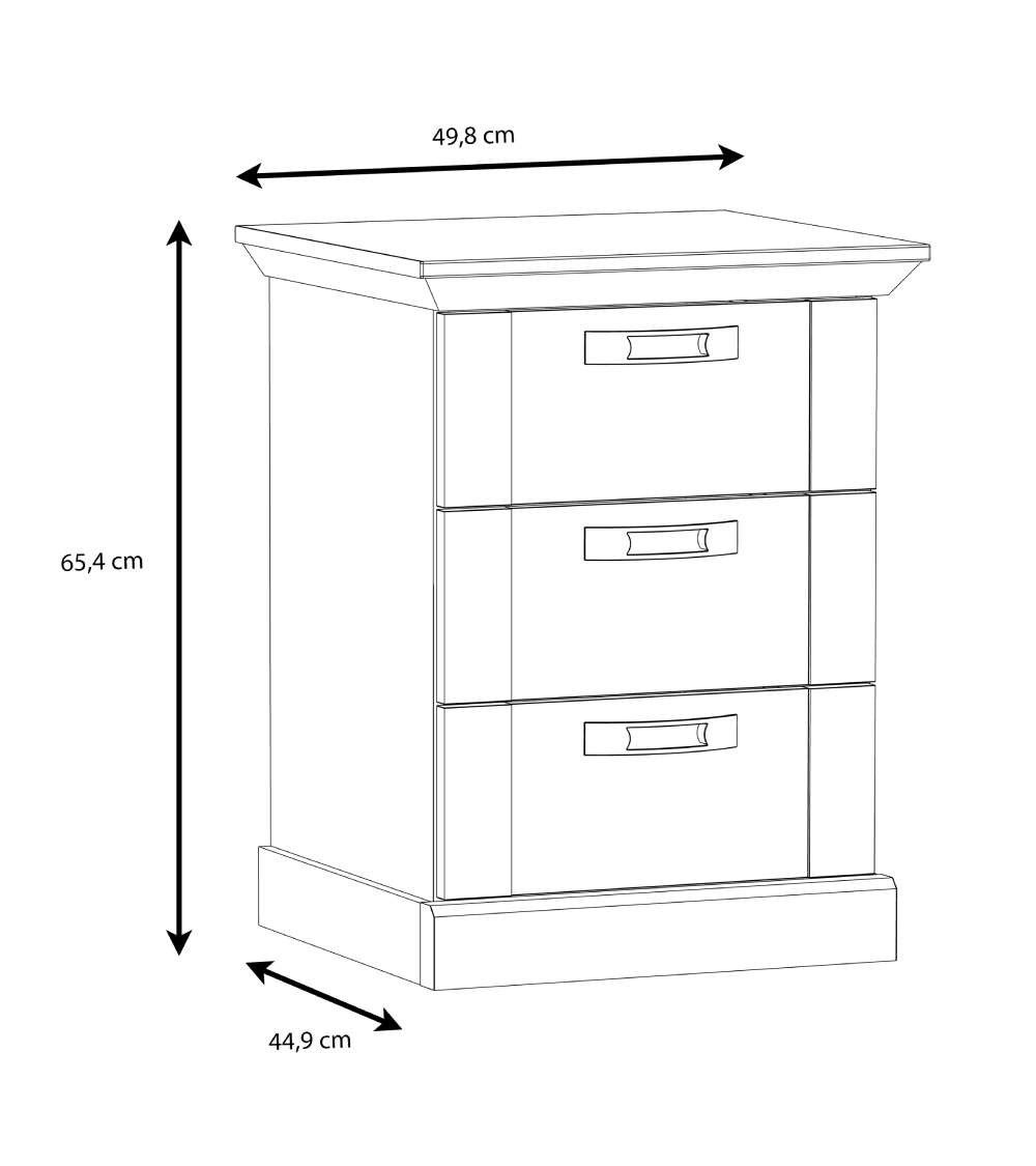 Mesita de noche 3 cajones KAREN