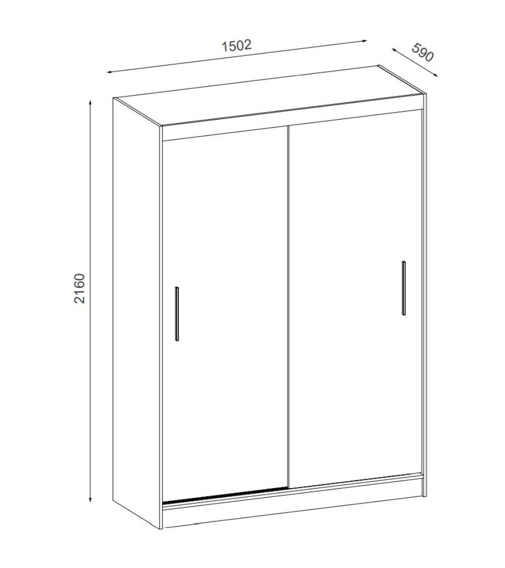 Armario 2 puertas correderas 150 cm JANGO