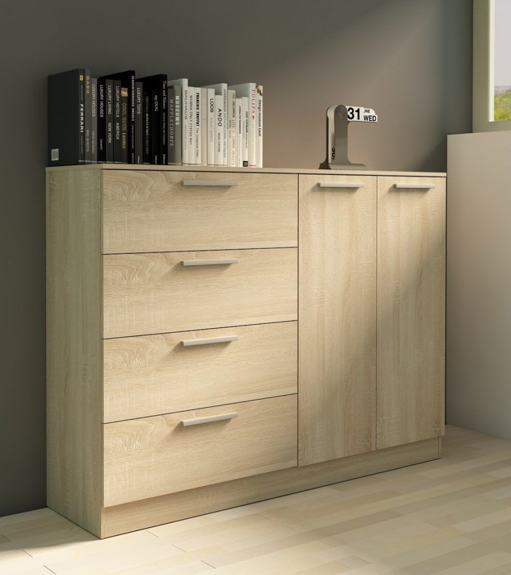 Cómoda 4 cajones 2 puertas CUBE