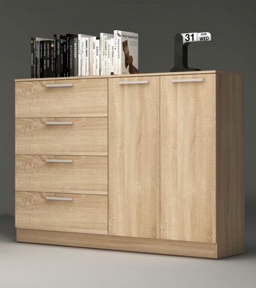 Cómoda 4 cajones 2 puertas CUBE