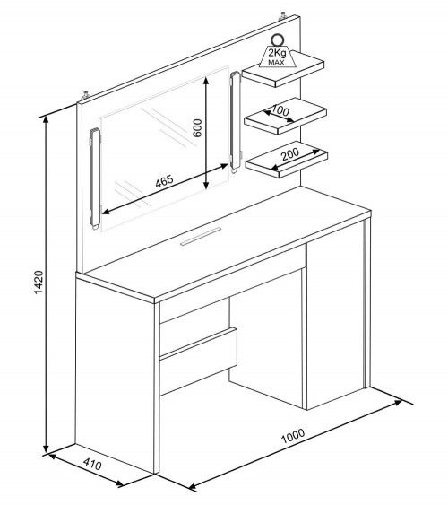 Tocador con espejo GRACE