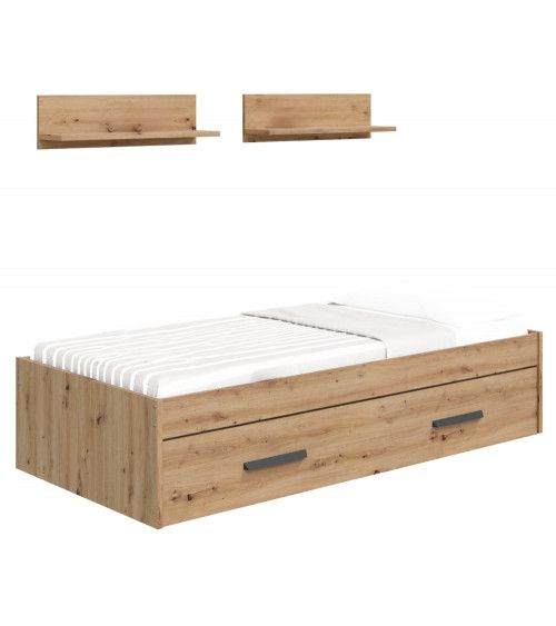 Cama nido juvenil + 2 estantes ELDA