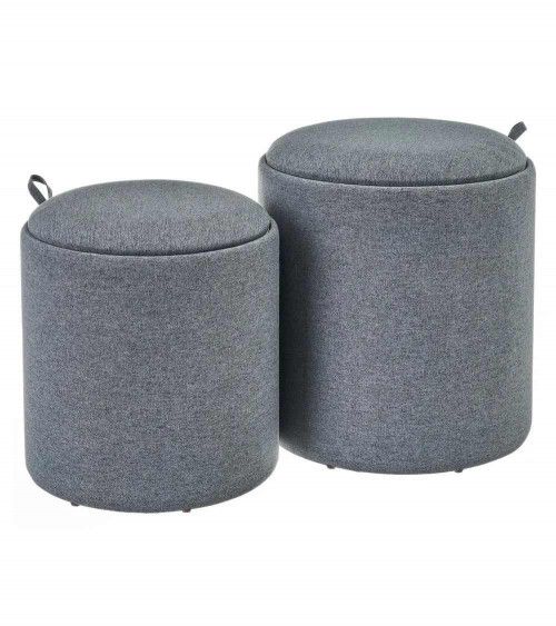 Pack 2 puffs decorativos con arcón ANIA