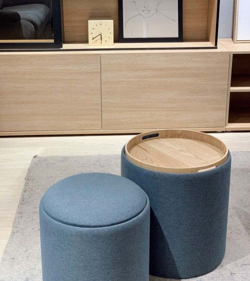 Pack 2 puffs decorativos con arcón ANIA