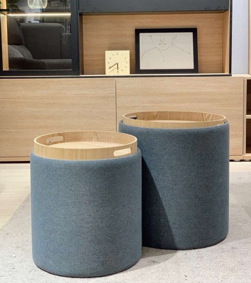 Pack 2 puffs decorativos con arcón ANIA