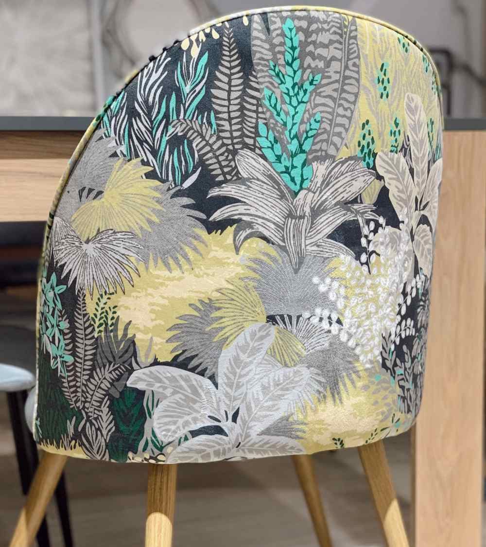 Pack 4 sillas comedor RITA, terciopelo y detalle floral