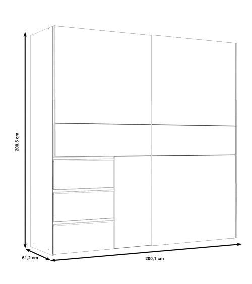 Armario puertas correderas + cajonera COLETTE