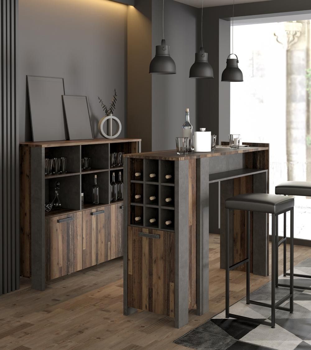 Mueble bar con barra HARALD