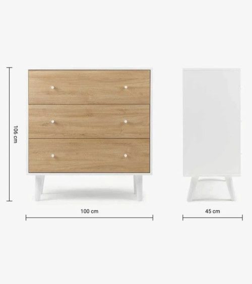 Cómoda dormitorio LEAH 3 cajones