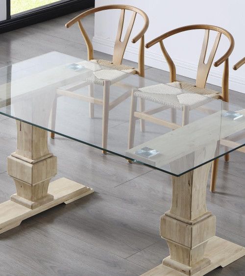 Mesa de comedor de cristal VICTORIA
