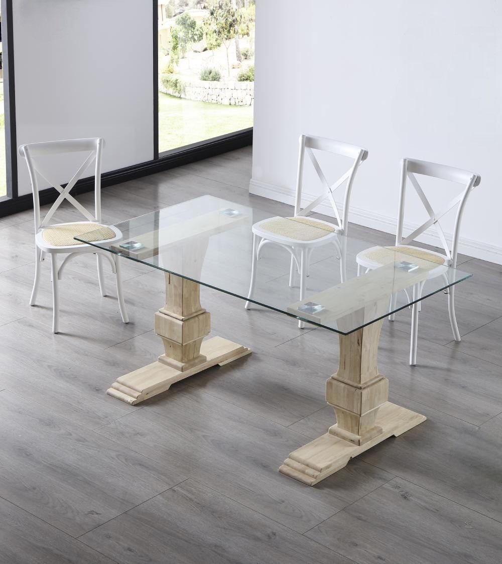 Mesa de comedor de cristal VICTORIA