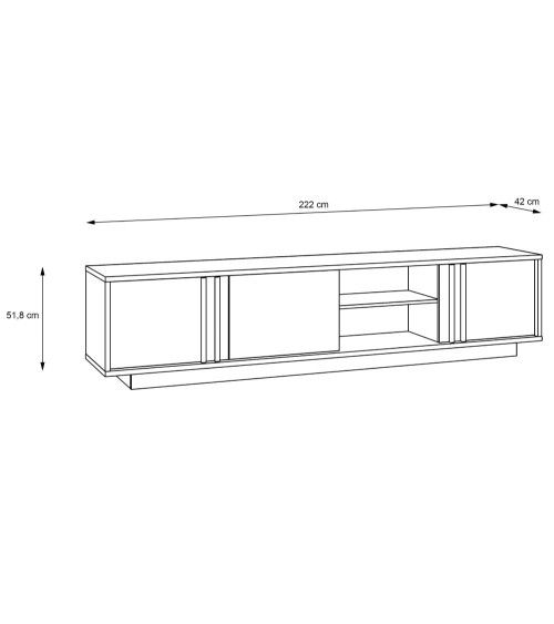 Mueble TV 220 cm SIGRID | Cambia Tus Muebles