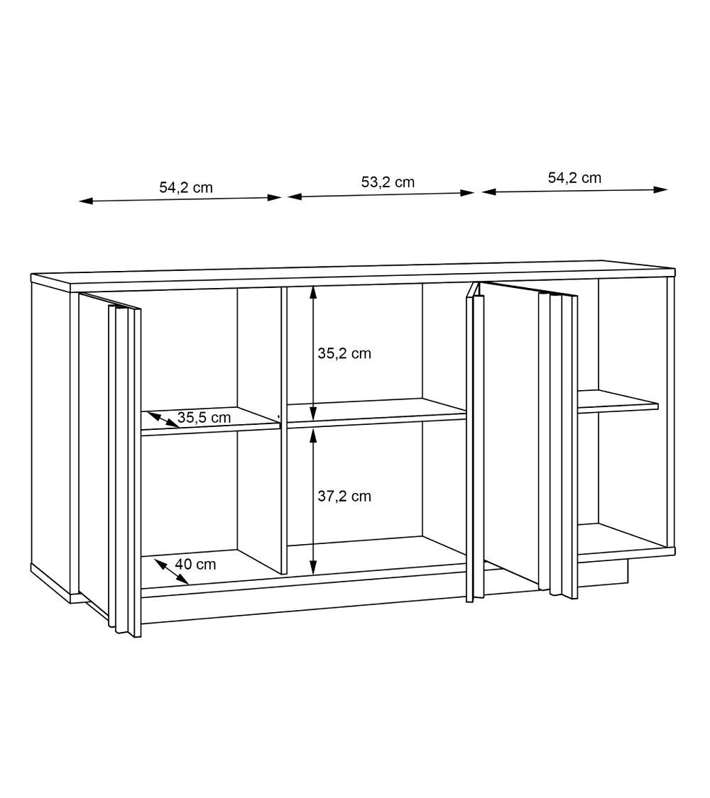 Mueble aparador SIGRID blanco y roble