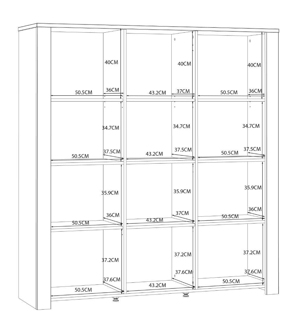 Vitrina alta 3 puertas ODIN
