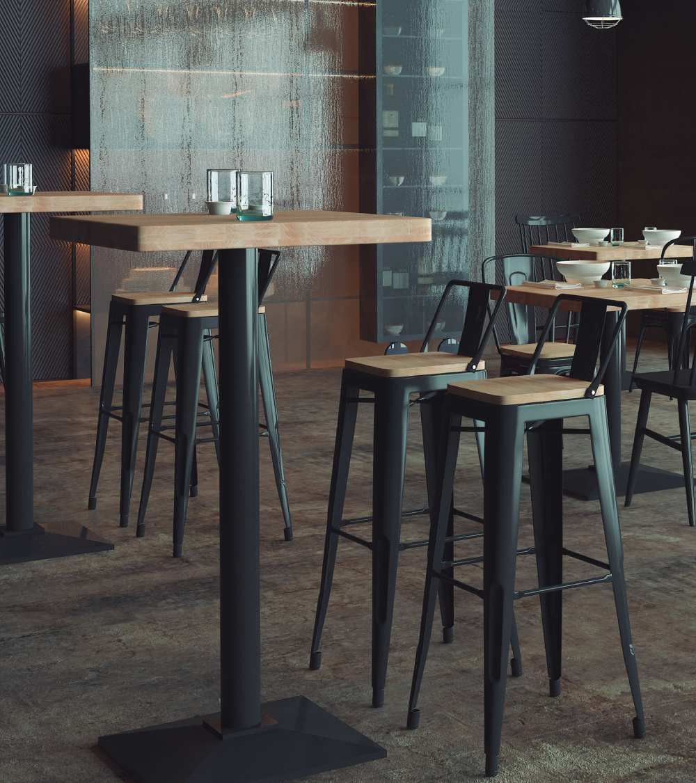 Pack 4 taburetes altos metálicos TOLIX