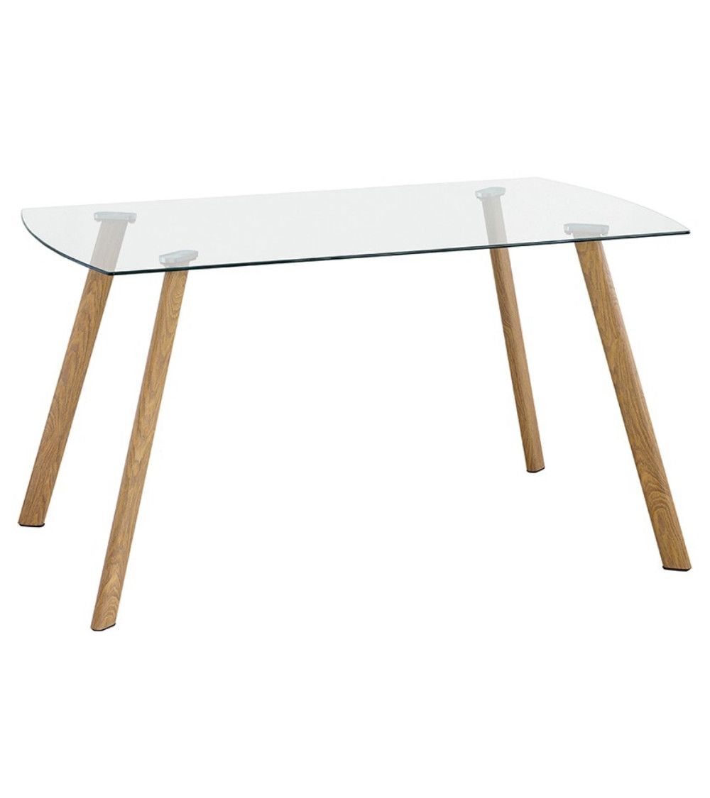 Mesa comedor de cristal REKA 140x80 cm