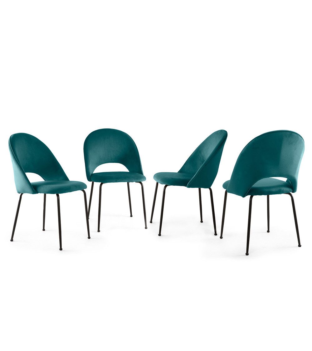 Pack 4 sillas terciopelo CECILE