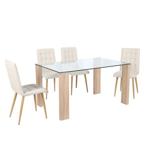 Pack 4 sillas comedor tapizadas FABIA