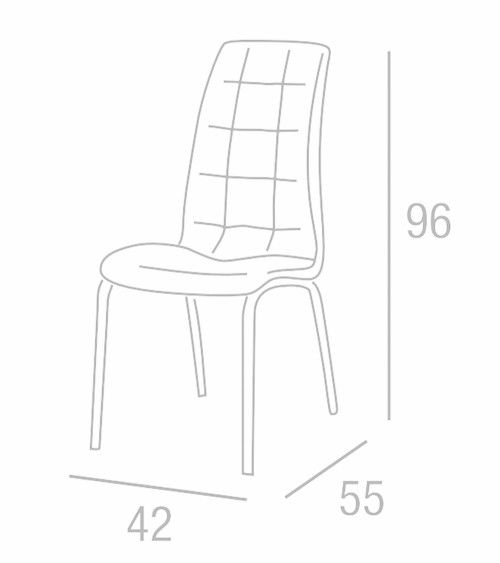 Pack 4 sillas de comedor tapizadas MABEL