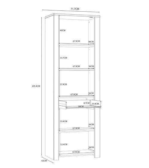 Vitrina alta 1 puerta ODIN